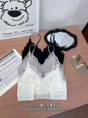 Áo bratop LA PERLA viền ren dây đan lưng 3 màu