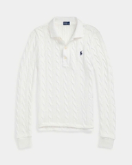 Áo thun polo dài tay bằng vải cotton dệt kim