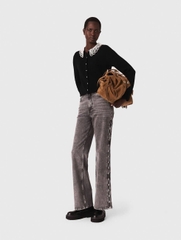 Áo khoác cardigan có cổ đính hạt có thể tháo rời
