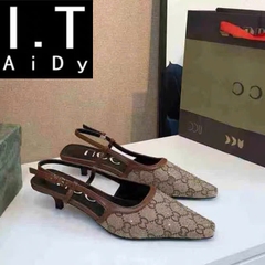 Slingback Gucci logo 2 màu