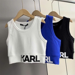 Áo croptop KARL dệt kim 3 lỗ 3 màu