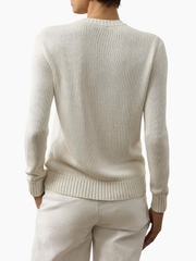 Áo Polo RL gấu mũ nâu 2 màu 100% cashmere