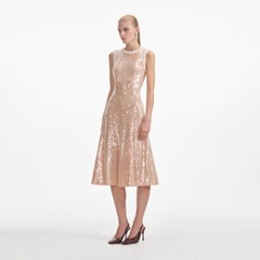 Váy MIDI viền ngọc trai sequin