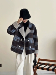 Coat dạ ép ICICLE kẻ