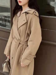 Trenchcoat Weekend MaxMara dáng suông màu beirge