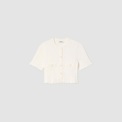 Set Áo cardigan đan/Chân váy midi có đường xẻ