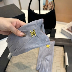 Găng tay da lộn Celine logo 4 màu