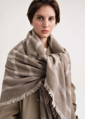 Khăn len cashmere họa tiết Monogram