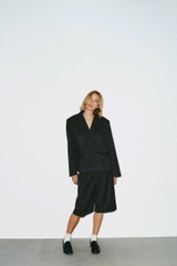 ÁO KHOÁC BLAZER CROPPED KẺ CARO OVERSIZE