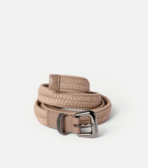 Belt Brunello Cucinelli chất co đan cói giãn phối da 2 màu Sz104x2.5cm