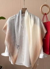 Khăn Loro Piana viền kẻ 100% cashmere