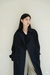 Áo mangto ICICLE dáng lửng 2 màu kèm belt