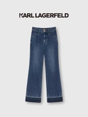 Quần jeans suông KARL ống mài gấu