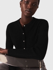 Áo khoác cardigan có cổ đính hạt có thể tháo rời