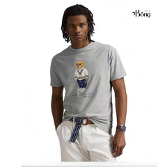 T shirt polo cổ tròn logo gấu 2 màu