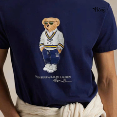 T shirt polo cổ tròn logo gấu 2 màu