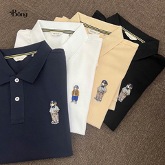 Áo Polo nam Hazzys cổ bẻ thêu gấu