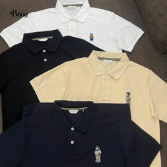 Áo Polo nam Hazzys cổ bẻ thêu gấu