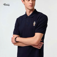 Áo Polo nam Hazzys cổ bẻ thêu gấu