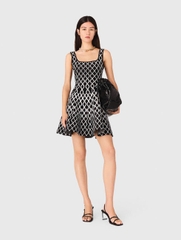 Váy ngắn dệt kim Jacquard