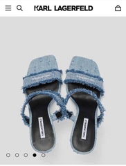 Giày denim gót Waverly twin strap Karl
