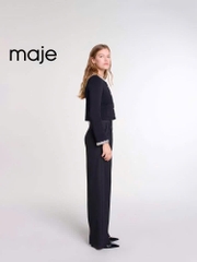 Áo khoác Maje đen cổ đính đá