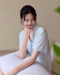 Set PIJAMA thun lạnh LA PERLA quần đùi áo ngắn tay