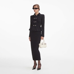 ĐẦM MIDI PEPLUM KẾT CẤU ĐEN