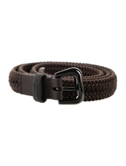 Belt Brunello Cucinelli chất co đan cói giãn phối da 2 màu Sz104x2.5cm