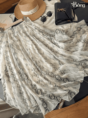 Chân váy midi lụa voan tơ Massimo Dutti