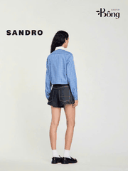 ÁO SƠ MI SANDRO DÁNG CROP KẺ SỌC