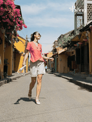 Quần short Massimo Dutti linen cạp cao 2 màu