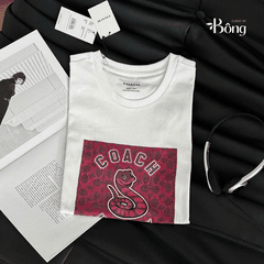 Tshirt COACH màu trắng logo snake
