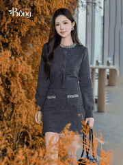 Chân váy len Sel-Portrait viền đá dáng mini (set 2pcs không tách)