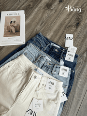 Quần denim Zara dáng suông 3 màu