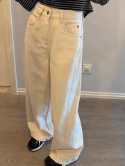 Quần denim COS suông màu kem