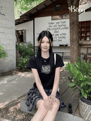 Tshirt croptop Marithe 5 màu in chữ ngực