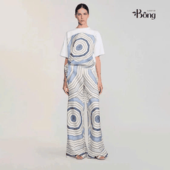 Quần lụa Sandro họa tiết xoắn ốc