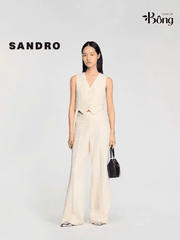 Quần suông Sandro bling màu kem (tách set)
