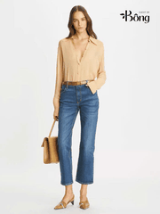 Quần denim Tory Burch dư xịn