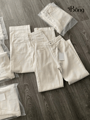 Quần denim COS suông màu kem