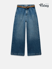 Quần Zara denim dáng suông kèm belt 2 màu