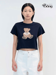 Tshirt croptop Marrithe 2 màu in gấu 2 màu