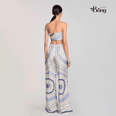 Quần lụa Sandro họa tiết xoắn ốc