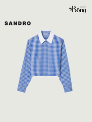 ÁO SƠ MI SANDRO DÁNG CROP KẺ SỌC