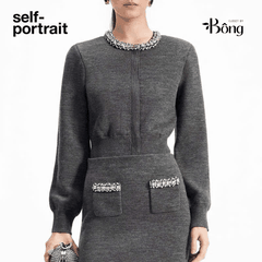 Áo CDG Sel-Portrait tàn cổ đá màu tàn (không tách set)