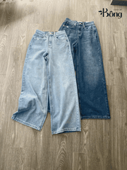 Quần denim CK dáng suông 2 màu