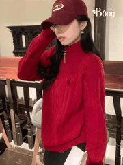 POLO RALPH LAUREN CABLE-KNIT COTTON QUARTER-ZIP SWEATER