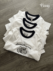 Tshirt ADIDAS trắng thêu ren chỉ đen