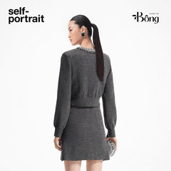 Chân váy len Sel-Portrait viền đá dáng mini (set 2pcs không tách)